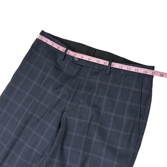 Ted Baker London No Ordinary Joe Jake 100% Wool Suit Navy Windowpane 40Long 34W - Picture 12 of 16